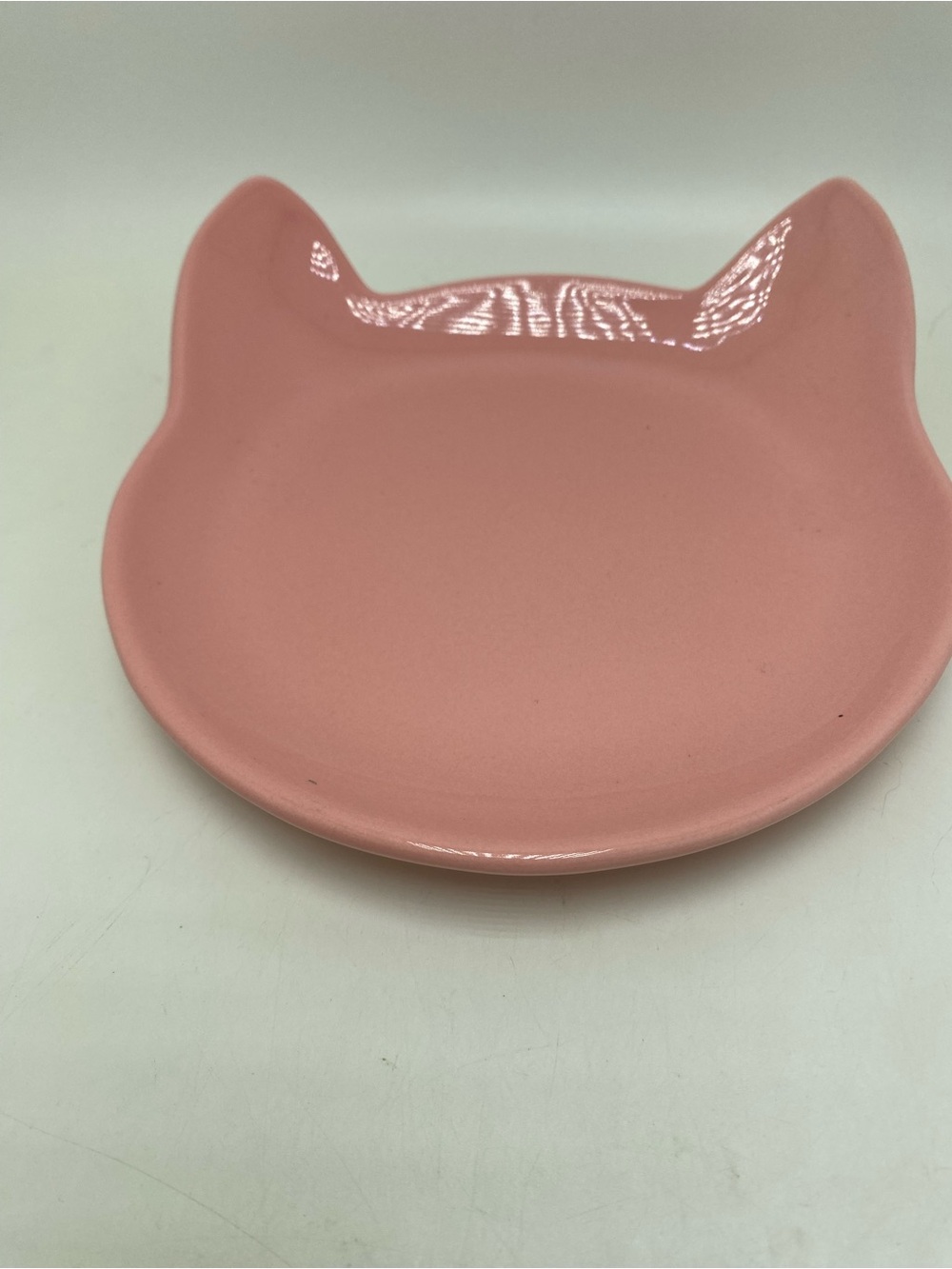 Pink Cat-Shaped Ceramic Pet Dish